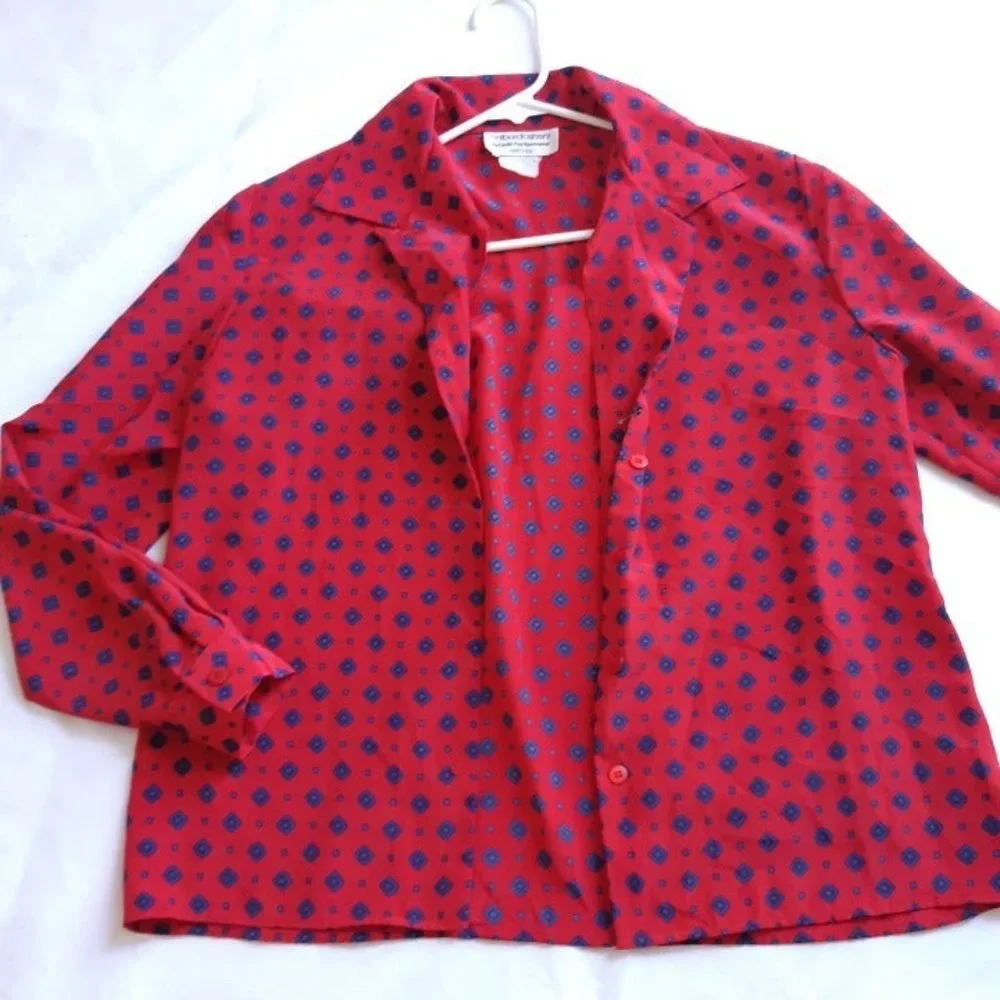 Vintage Haberdashery By Leslie Fay Sportswear Women Button Down Medium Petite 12 - Picture 2 of 12